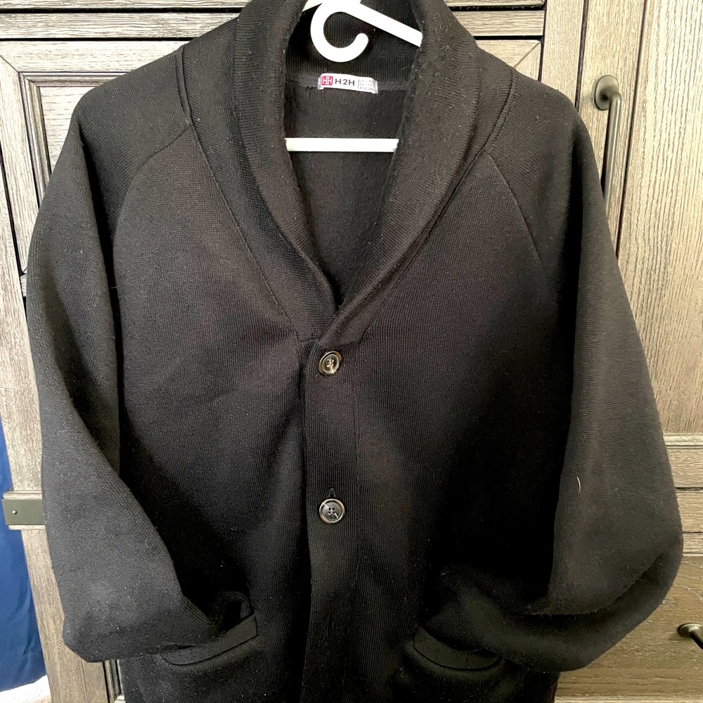 Men’s black shawl color cardigan